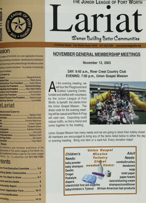 November General Membership Meetings, November 2003