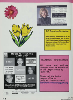 Musical Theatre Camp Advertisement, May 2004