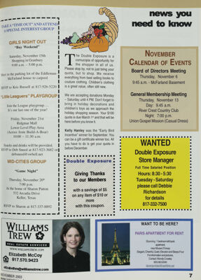 News You Need to Know, November 2003