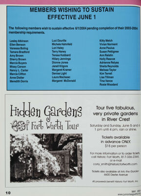 Hidden Gardens of Fort Worth Tour Advertisement, May 2004
