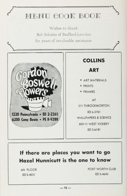 Menu Cook Book Advertisement, January 1962