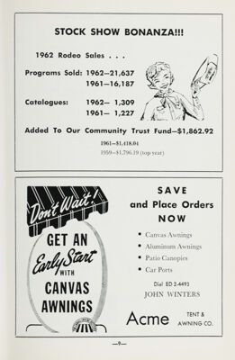 Acme Tent & Awning Co. Advertisement, March 1962