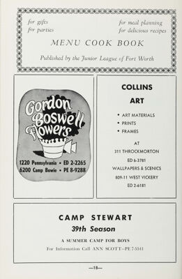 Menu Cook Book Advertisement, March 1962