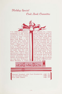 Menu Cook Book Advertisement 1, December 1962