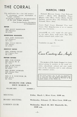 The Corral, Vol. XXIX, No. 6, March 1963 Title Page