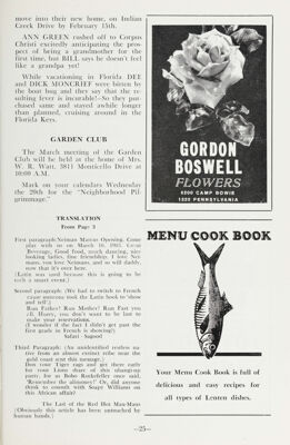 Menu Cook Book Advertisement, March 1963
