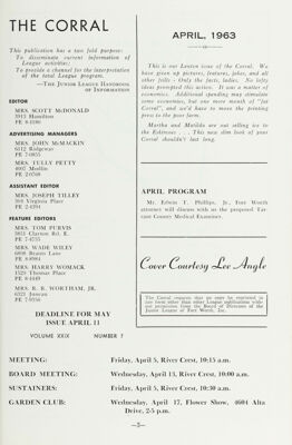 Notice of Meetings, April 1963