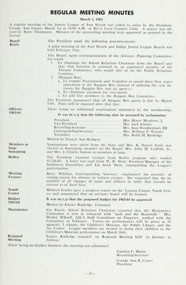 Regular Meeting Minutes, April 1963