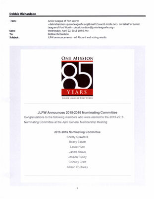 85 Years One Mission, April 22, 2015