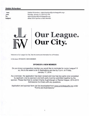 Our League Our City, January 13, 2014