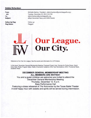 Our League Our City, December 3, 2013