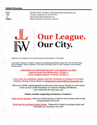Our League Our City, September 26, 2013