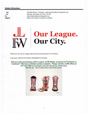 Our League Our City, November 18, 2013