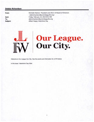 Our League Our City, February 14, 2014