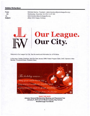 Our League Our City, December 18, 2013