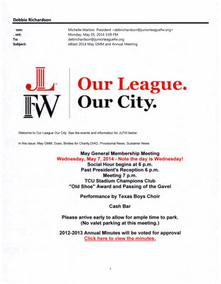Our League Our City, May 5, 2014