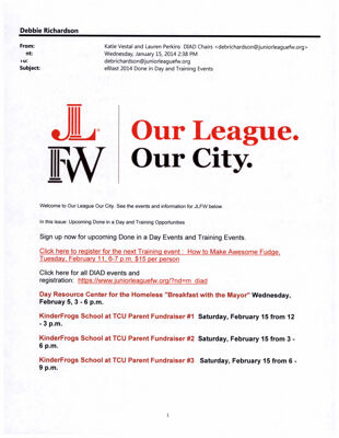 Our League Our City, January 15, 2014