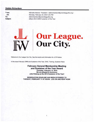 Our League Our City, February 10, 2014