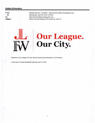Our League Our City, April 9, 2014