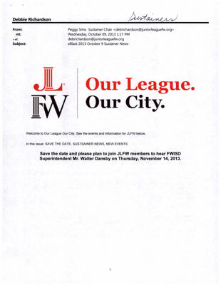 Our League Our City, October 9, 2013