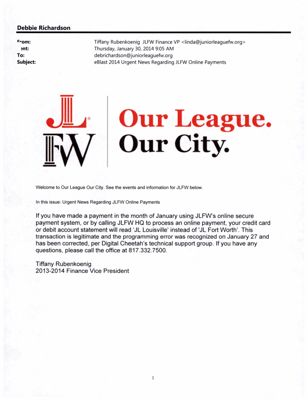 Our League Our City, January 30, 2014