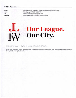 Our League Our City, April 7, 2014