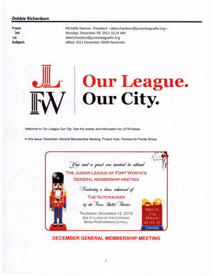 Our League Our City, December 9, 2013