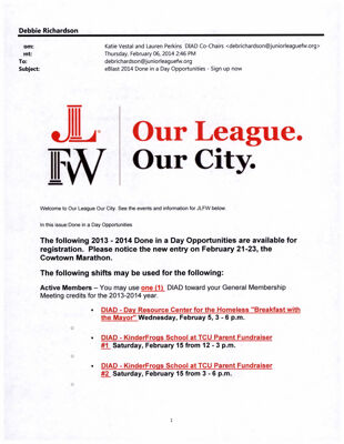 Our League Our City, February 6, 2014