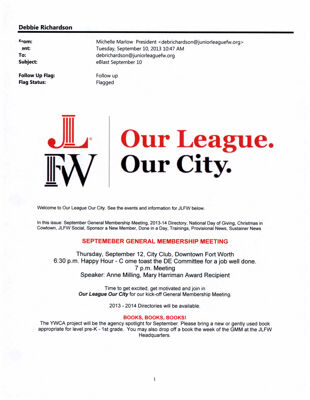 Our League Our City, September 10, 2013