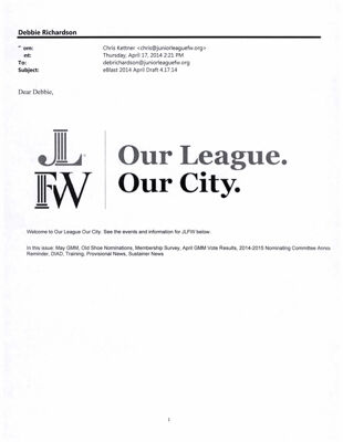 Our League Our City Draft, April 2014