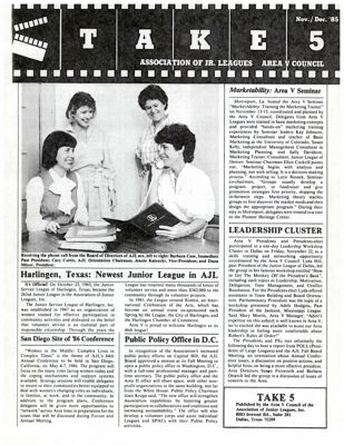 Take 5 Magazine Clipping, November-December 1985