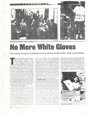 No More White Gloves Magazine Clipping, August 11, 1986