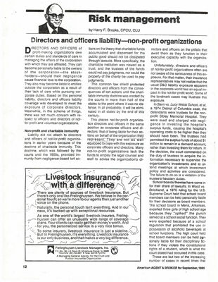 Risk Management Magazine Clipping, September 1985