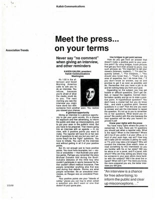Meet the Press...On Your Terms Newspaper Clipping, March 31, 1989