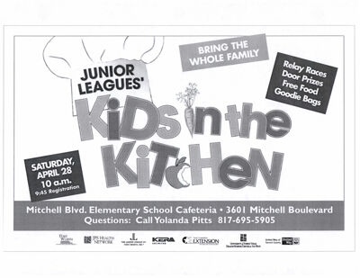 Junior League Kids in the Kitchen Flier and Press Release, April 28, 2007