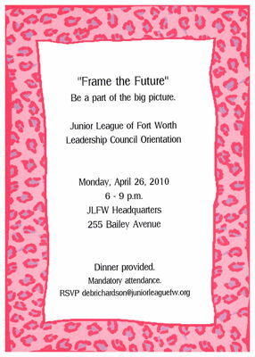 Leadership Council Orientation Invitation, April 26, 2010