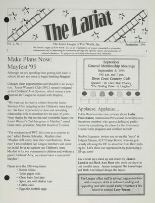 The Lariat, Vol. 2, No. 1, September 1994