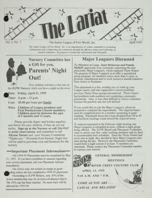 The Lariat, Vol. 2, No. 7, April 1995