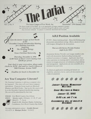 The Lariat, Vol. 2, No. 4, December 1994-January 1995