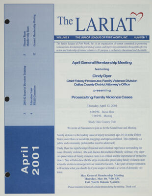 The Lariat, Vol. 8, No. 7, April 2001