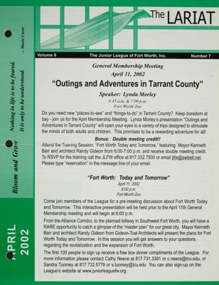 The Lariat, Vol. 9, No. 7, April 2002