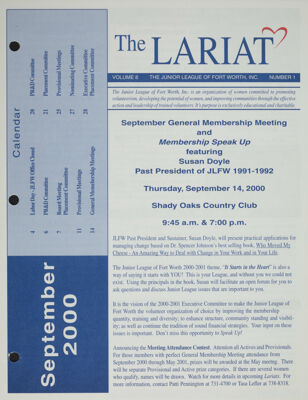 The Lariat, Vol. 8, No. 1, September 2000
