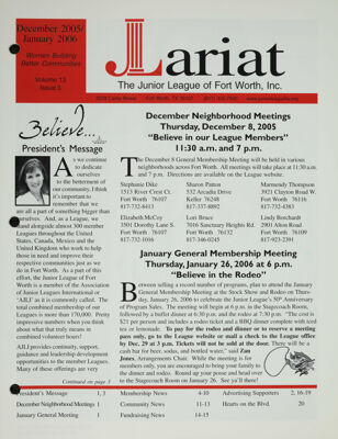 The Lariat, Vol. 13, No. 3, December 2005-January 2006