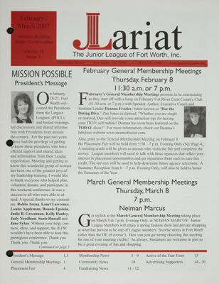 The Lariat, Vol. 14, No. 4, February-March 2007