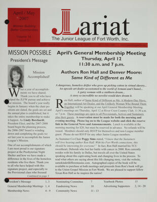 The Lariat, Vol. 14, No. 5, April-May 2007