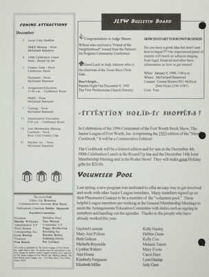 JLFW Bulletin Board, December 1995-January 1996