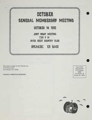 October General Membership Meeting