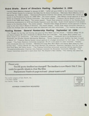 Board Briefs, October 1996