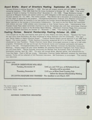 Meeting Review, November 1996