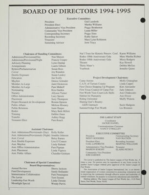Board of Directors, 1994-1995